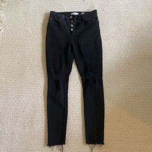 Redone size 28 super soft high rise ripped black